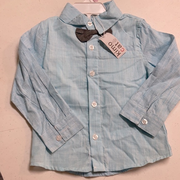 Kimo Cat Boys Cute Easter outfit dress shirt, bow tie, short set - Picture 4 of 5